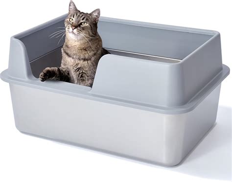 stainless steel litter box high sides|high sided disposable litter box.